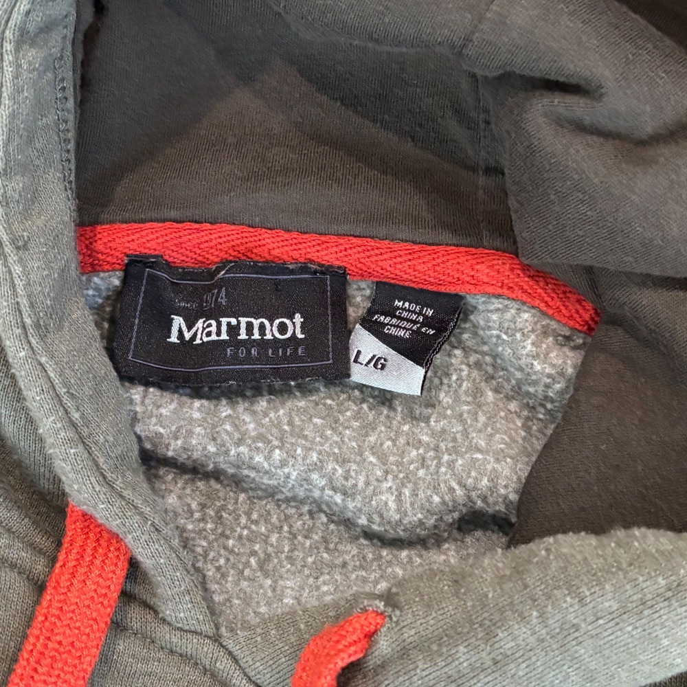 Marmot Mountain Hoodie Mens Large Green Outdoor Casual Hiking Gorpcore - Picture 4 of 8